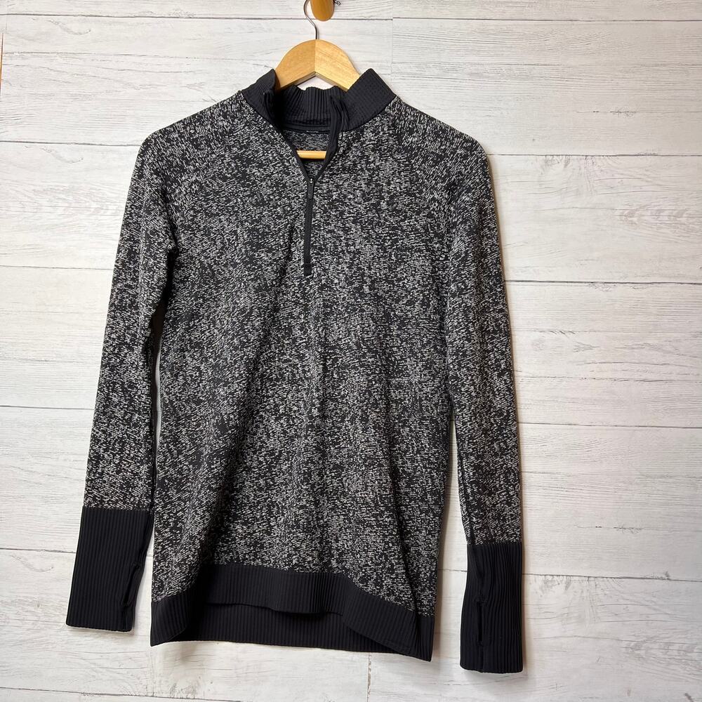 Lululemon Pullover Womens Size Small Black/Dark Cast Rest Less Half Zip